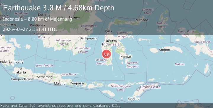 Map of Sulawesi, Indonesia