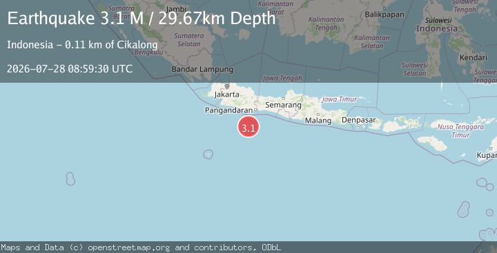 Map of Java, Indonesia
