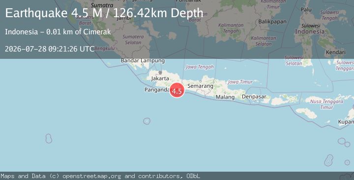 Map of Java, Indonesia