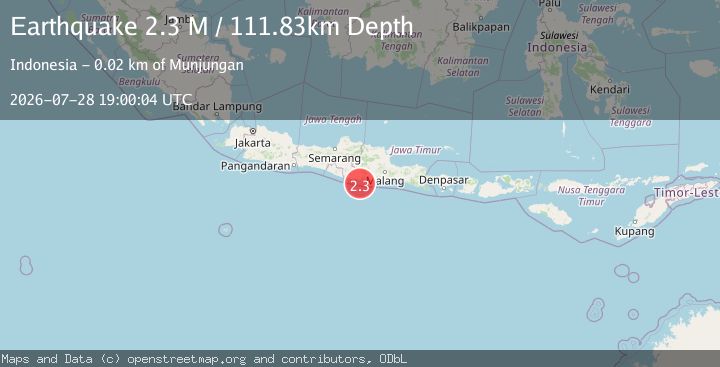 Map of Java, Indonesia
