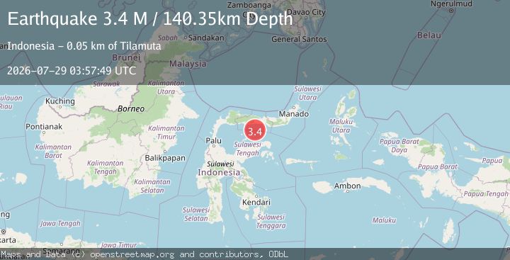 Map of Minahassa Peninsula, Sulawesi