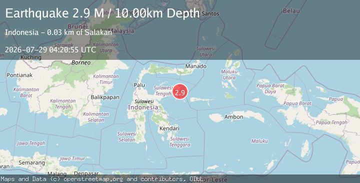 Map of Sulawesi, Indonesia