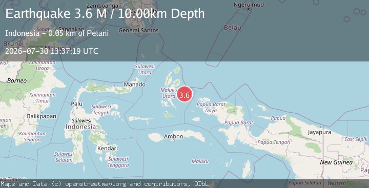 Map of Halmahera, Indonesia