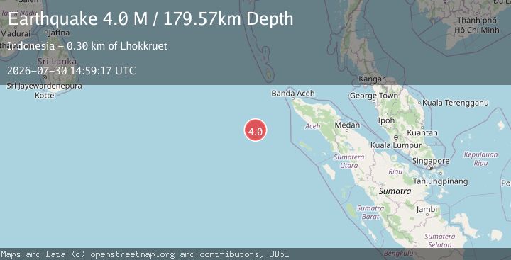Map of Off West Coast of Northern Sumatra