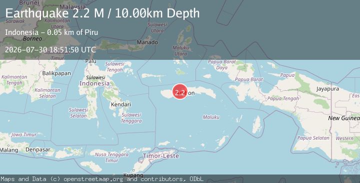 Map of Seram, Indonesia