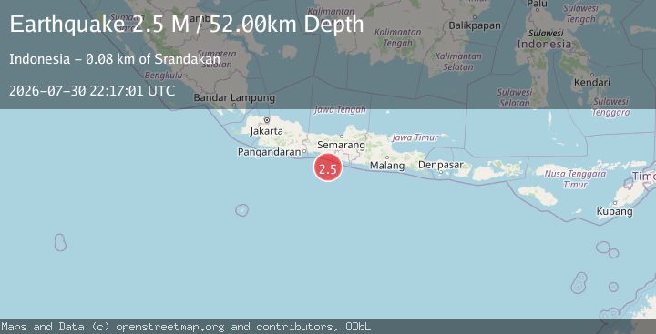 Map of Java, Indonesia