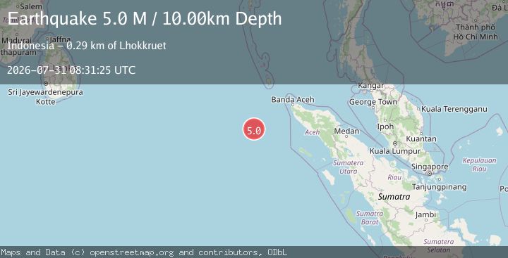 Map of Off West Coast of Northern Sumatra