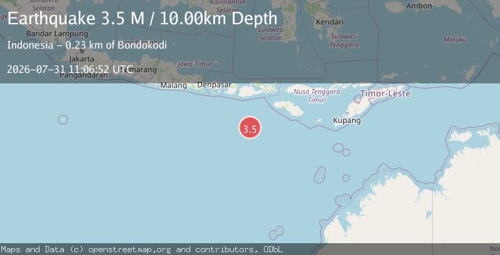 Map of South of Sumbawa, Indonesia