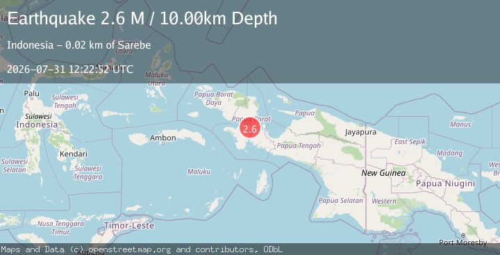 Map of West Papua Region, Indonesia