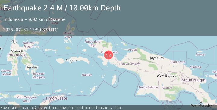 Map of West Papua Region, Indonesia