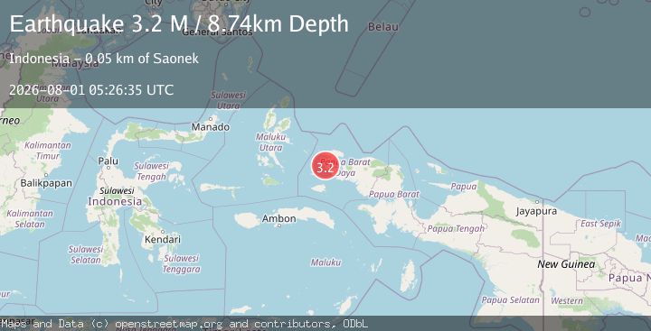 Map of West Papua Region, Indonesia