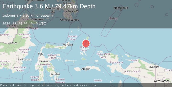 Map of Halmahera, Indonesia