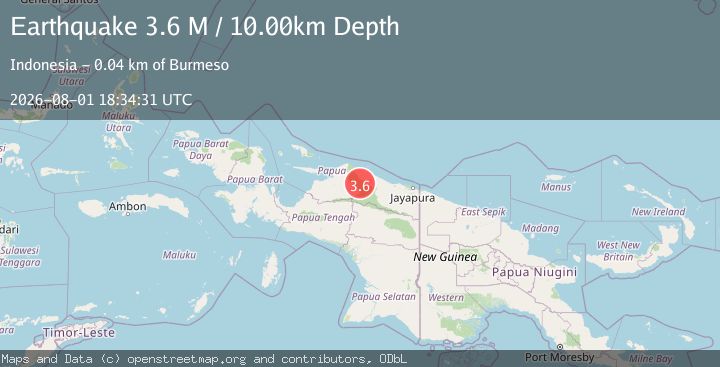 Map of West Papua, Indonesia