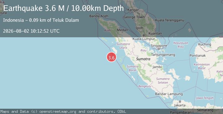 Map of Northern Sumatra, Indonesia