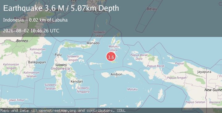 Map of Halmahera, Indonesia