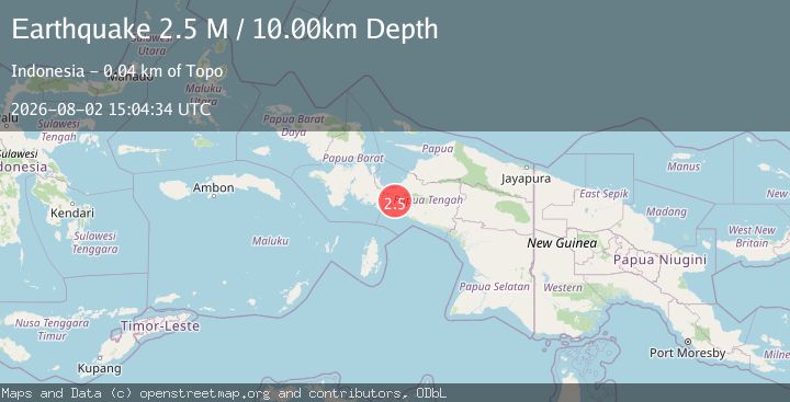 Map of West Papua Region, Indonesia