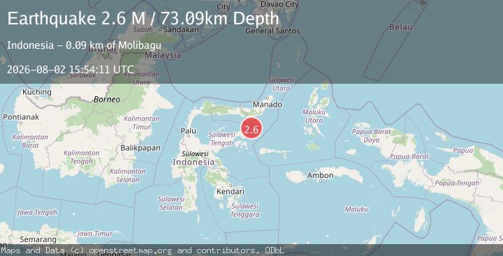 Map of Minahassa Peninsula, Sulawesi