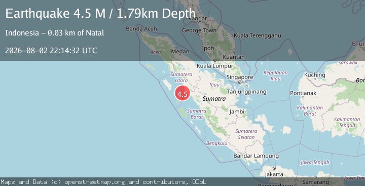 Map of Northern Sumatra, Indonesia