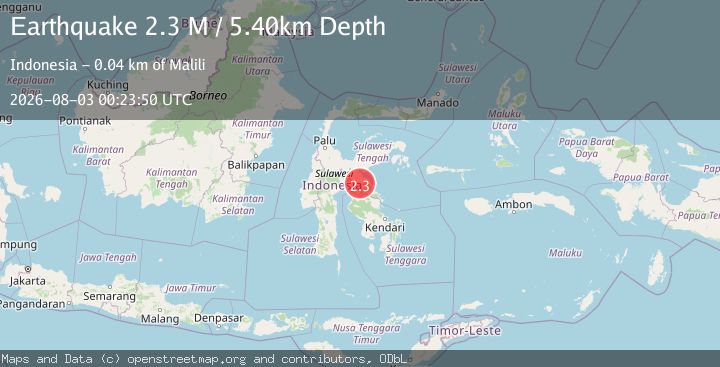 Map of Sulawesi, Indonesia