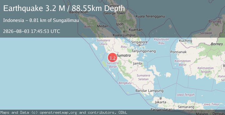 Map of Southern Sumatra, Indonesia