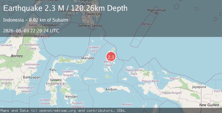 Map of Halmahera, Indonesia