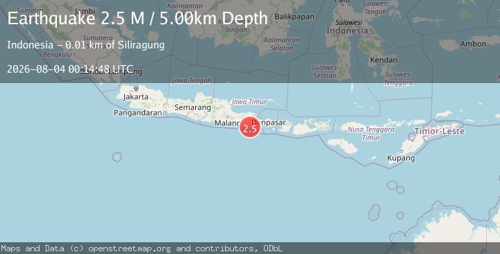 Map of Bali Region, Indonesia