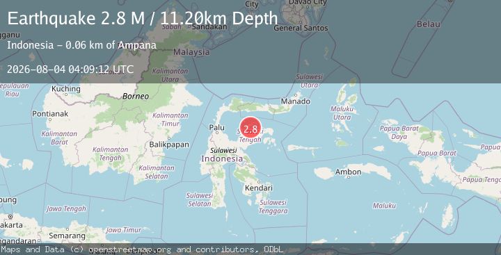 Map of Minahassa Peninsula, Sulawesi
