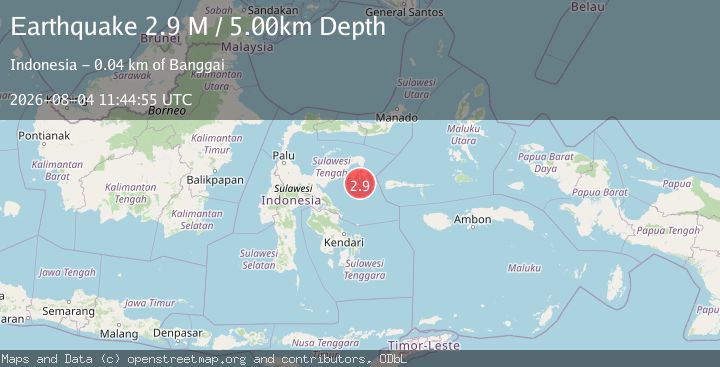 Map of Sulawesi, Indonesia