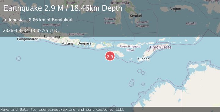 Map of South of Sumbawa, Indonesia