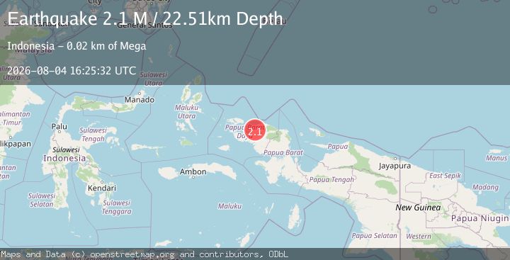 Map of West Papua Region, Indonesia
