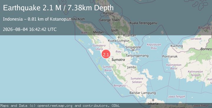 Map of Northern Sumatra, Indonesia