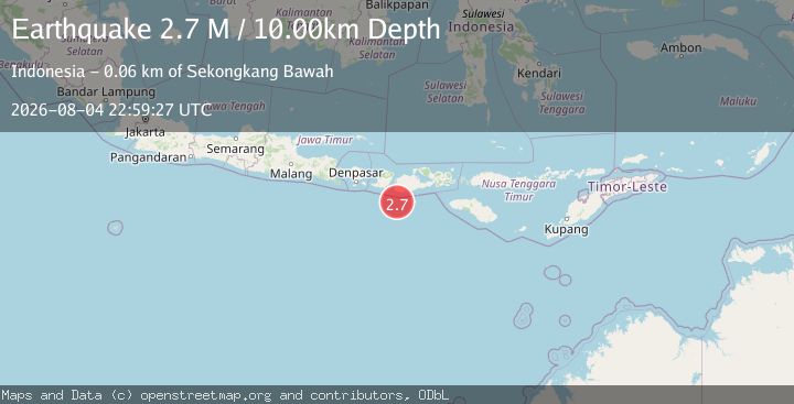 Map of Sumbawa Region, Indonesia