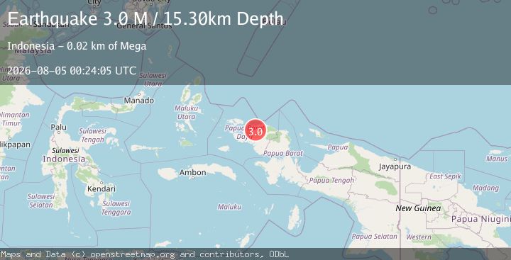 Map of West Papua Region, Indonesia