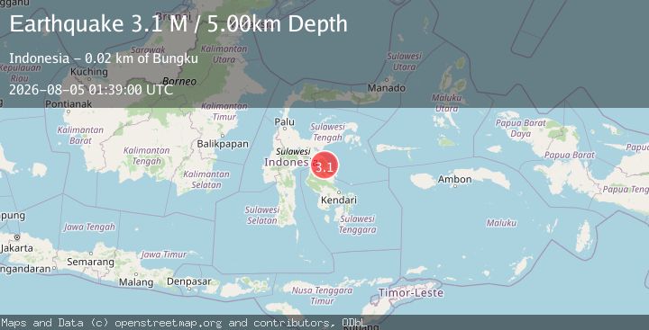 Map of Sulawesi, Indonesia