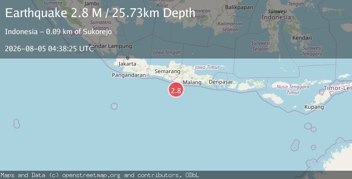 Map of Java, Indonesia