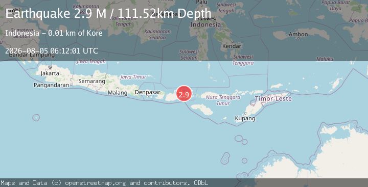 Map of Sumbawa Region, Indonesia