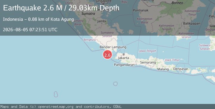 Map of Sunda Strait, Indonesia