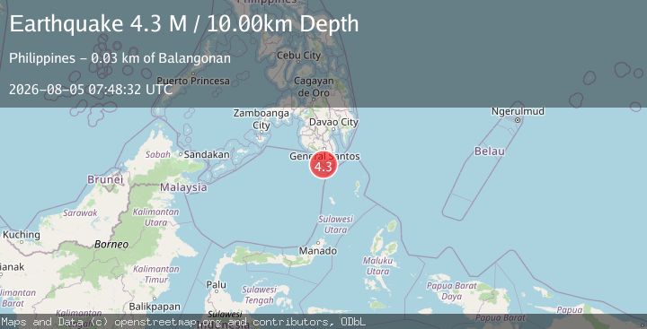 Map of Mindanao, Philippines