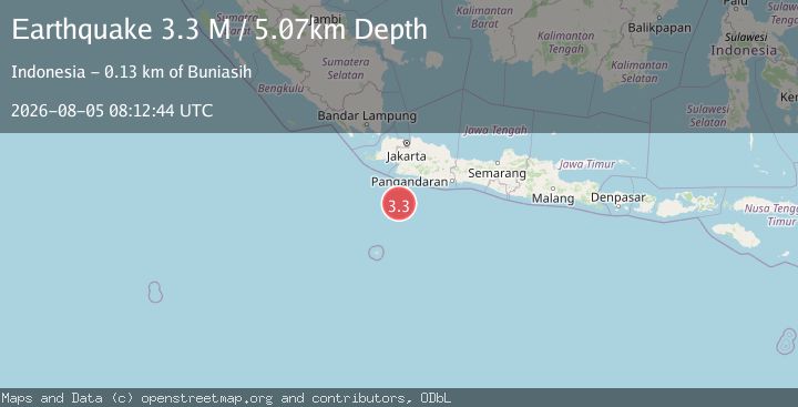 Map of South of Java, Indonesia