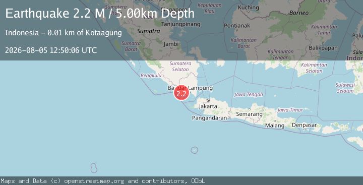 Map of Southern Sumatra, Indonesia