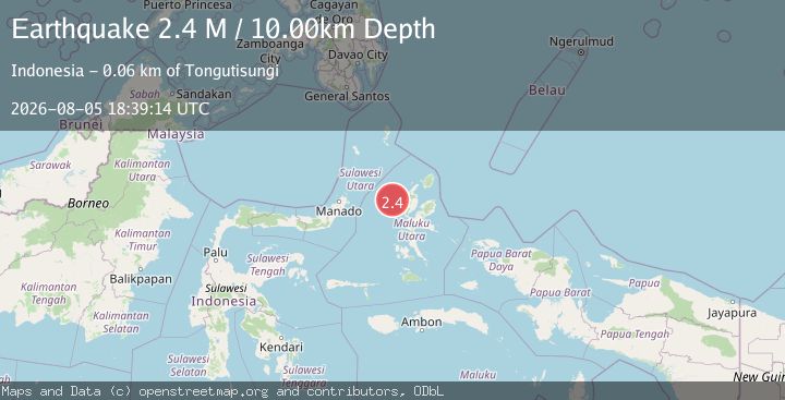 Map of Halmahera, Indonesia