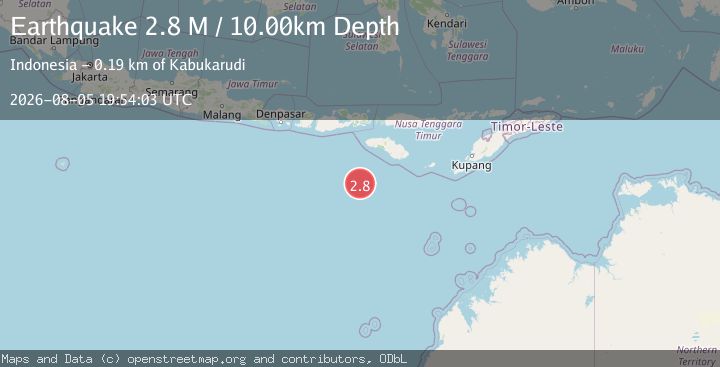 Map of South of Sumbawa, Indonesia