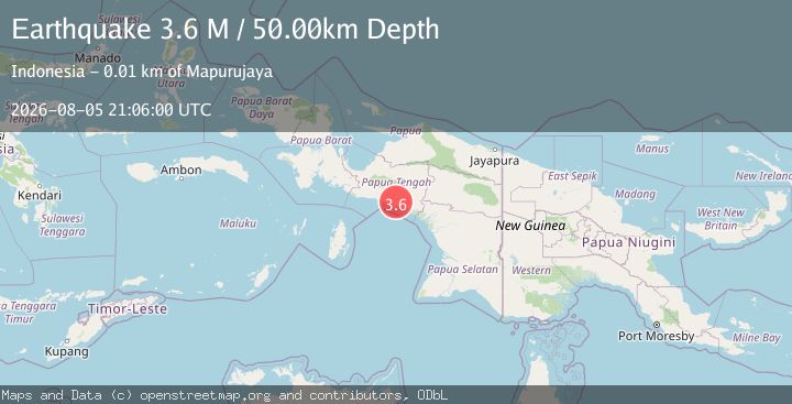 Map of West Papua Region, Indonesia