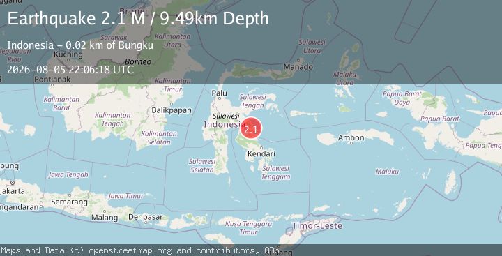 Map of Sulawesi, Indonesia