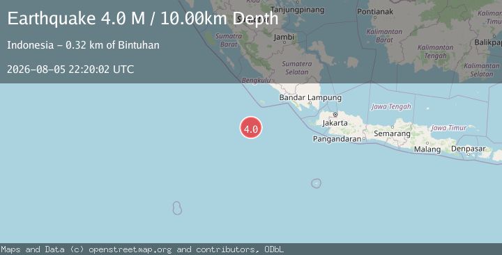 Map of Southwest of Sumatra, Indonesia