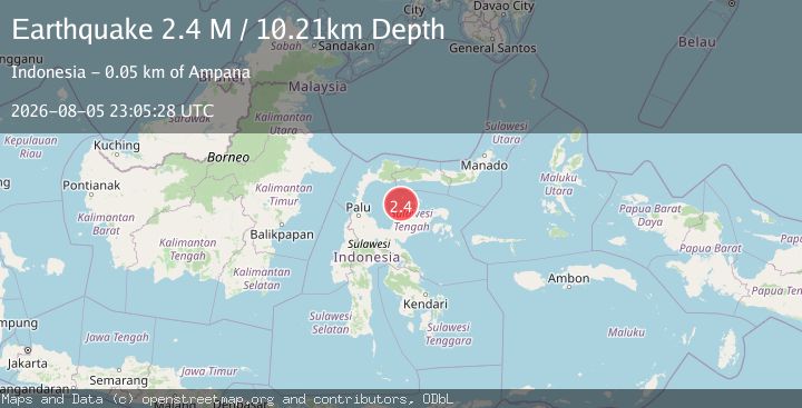 Map of Minahassa Peninsula, Sulawesi