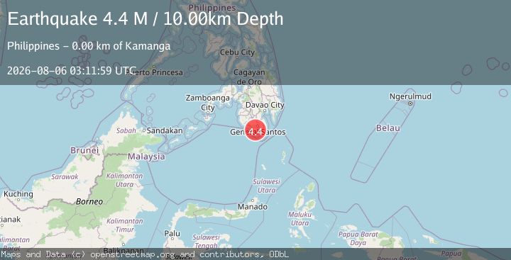 Map of Mindanao, Philippines