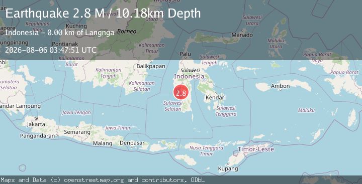 Map of Sulawesi, Indonesia