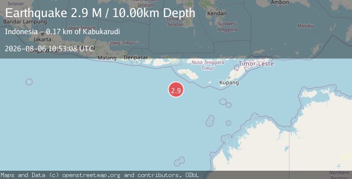Map of South of Sumbawa, Indonesia