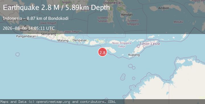 Map of South of Sumbawa, Indonesia